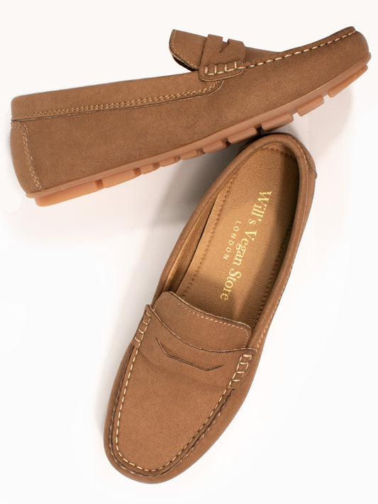 Vegan Suede Penny Loafers | Vegan Loafers