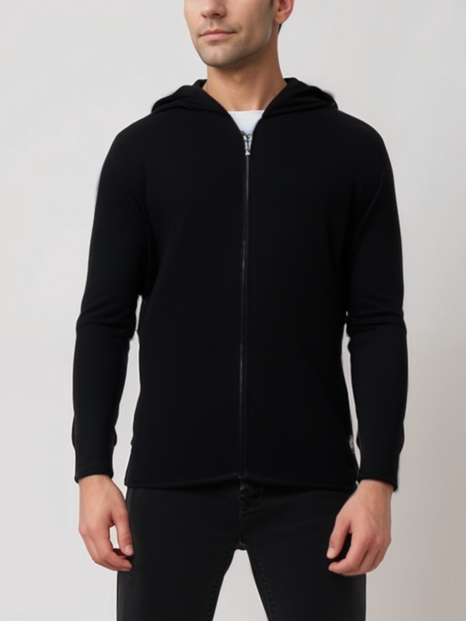Vegan Men's Recycled Zip Up Knit Hoodie | Will's Vegan Store Vegan Men's Recycled Zip Up Knit Hoodie | Will's Vegan Store