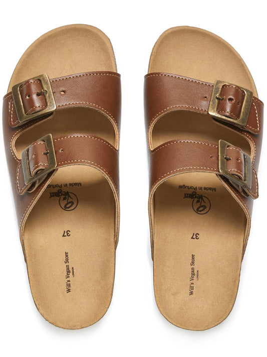Two Strap Footbed Sandals | Vegan Sandals
