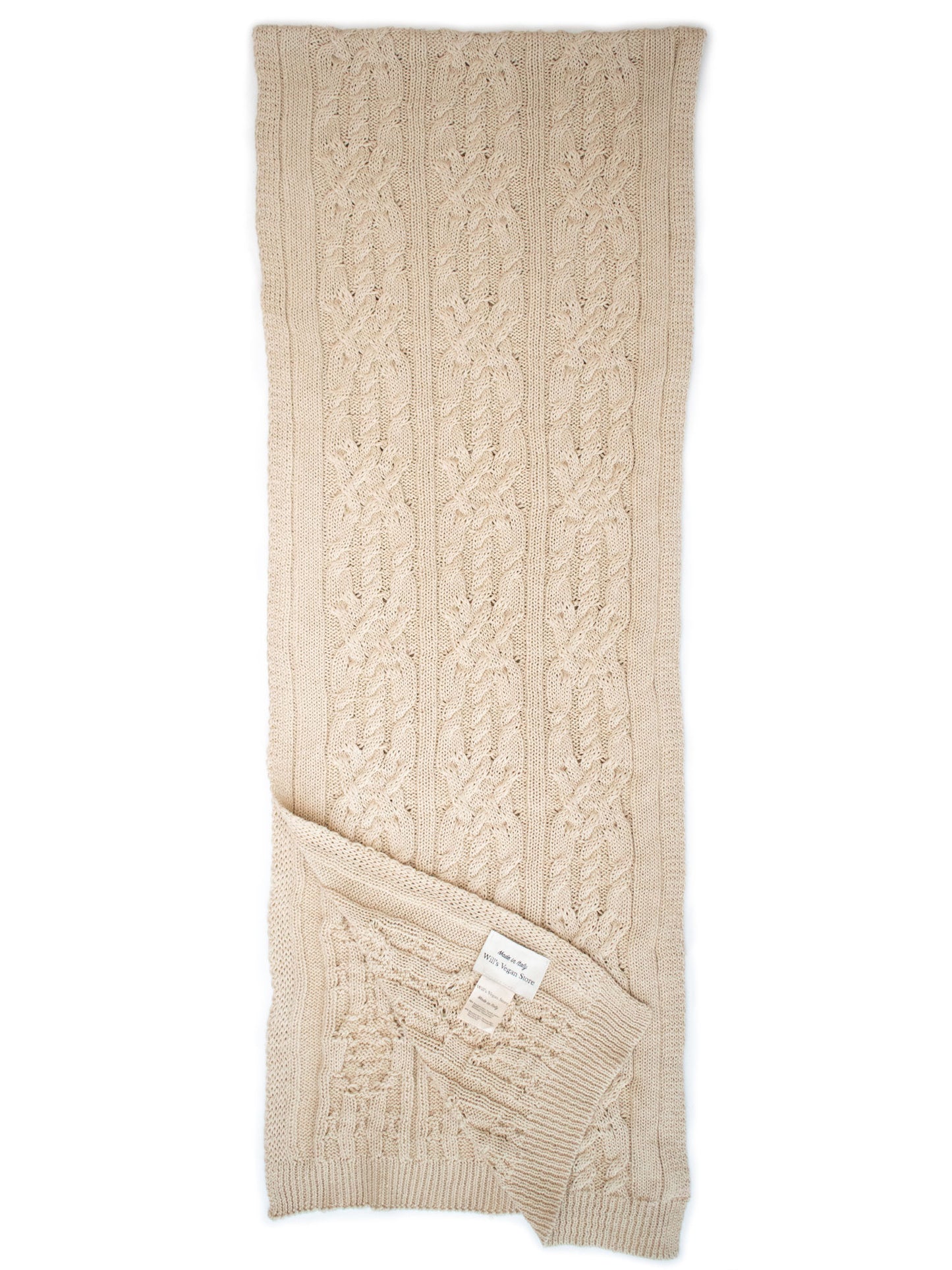 Bufanda de punto trenzado reciclado