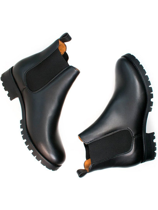 Wide Fit Luxe Deep Tread Chelsea Boots | Vegan Boots