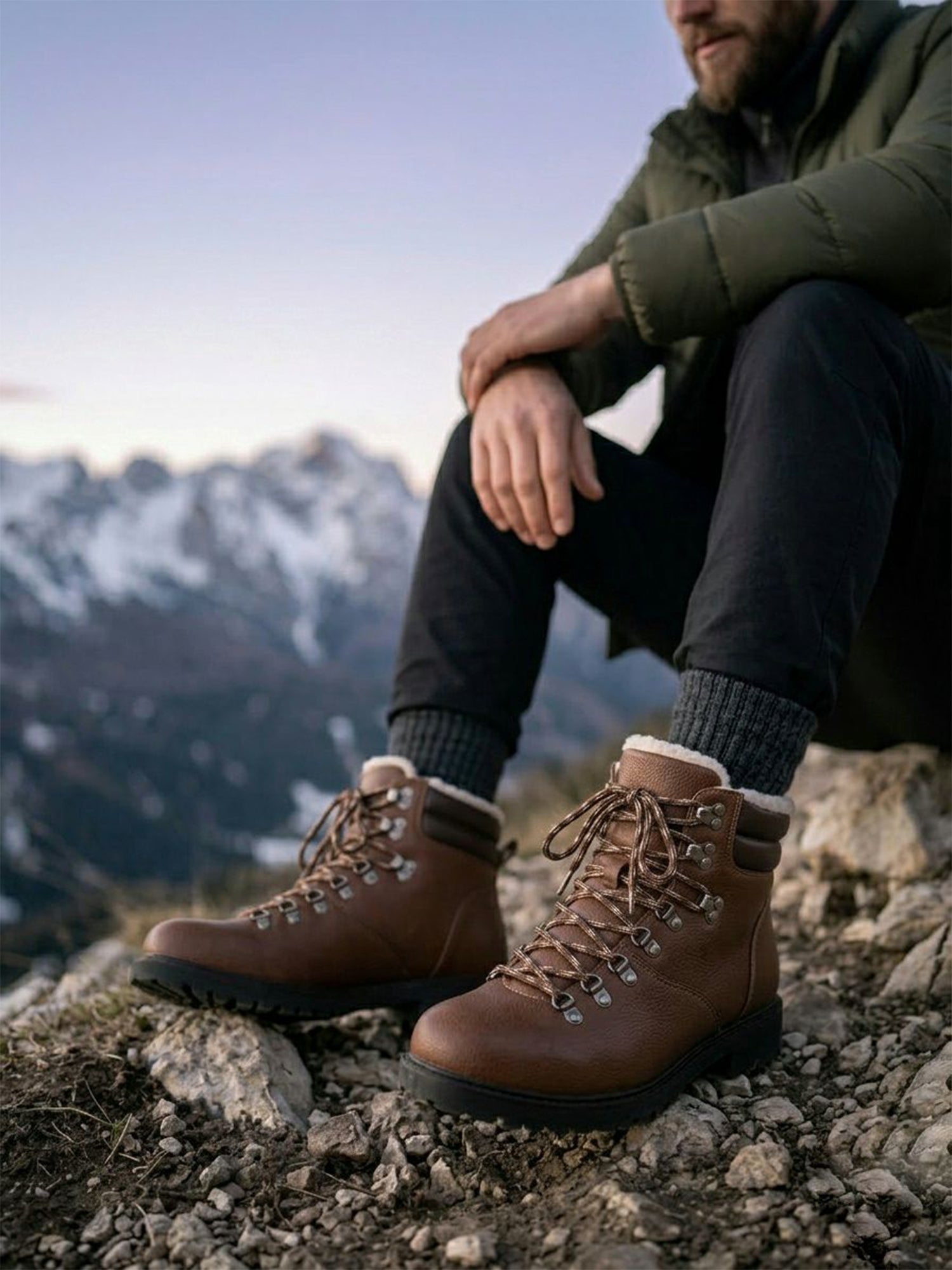 Vegan WVSport Insulated Waterproof Alpine Trail Hiking Boots Men's, Chestnut / US 8
