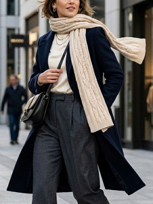 Bufanda de punto trenzado reciclado