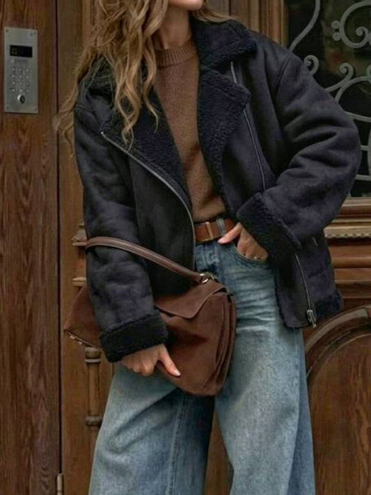 Aviador de piel de oveja vegana reciclada