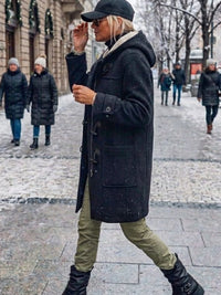 Trenca de lana vegana con borreguito vegano reciclado