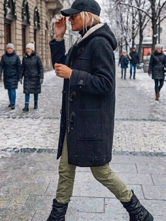 Trenca de lana vegana con borreguito vegano reciclado