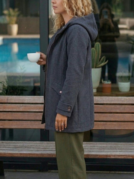 Vegan Women's Vegan Wool Hooded Coat | Will's Vegan Store