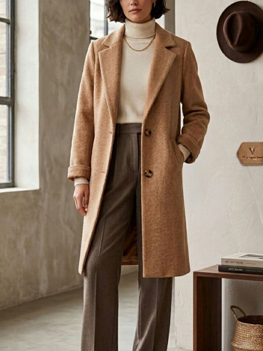 Abrigo estructurado de lana vegana 