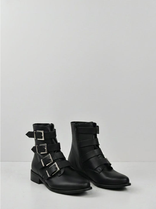 4 Strap Biker Boots | Vegan Boots