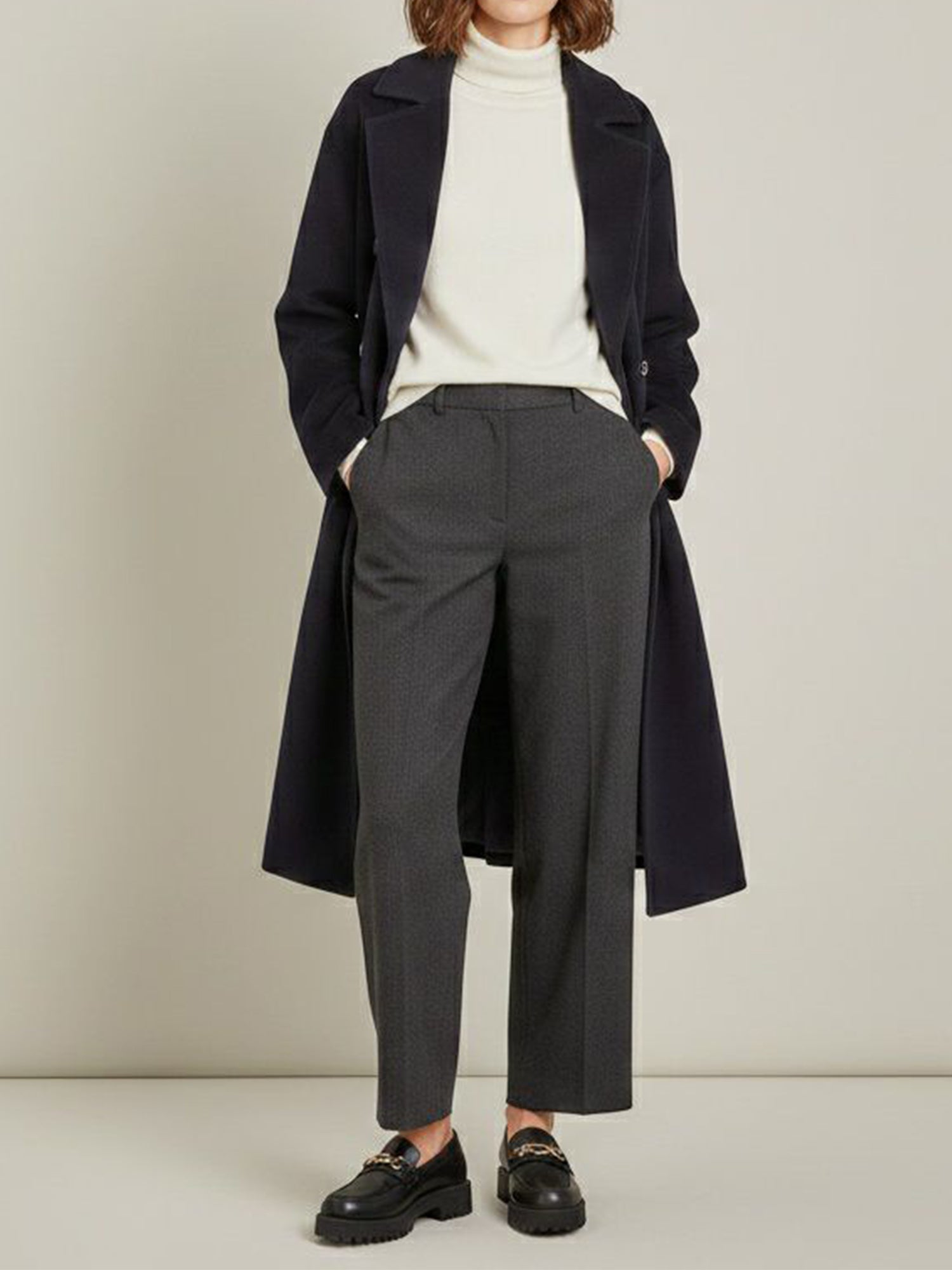 Double Breasted Vegan Wool Coat