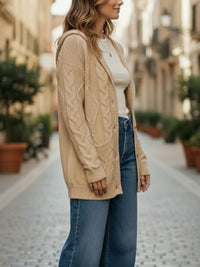 Cárdigan de punto con botones y capucha 