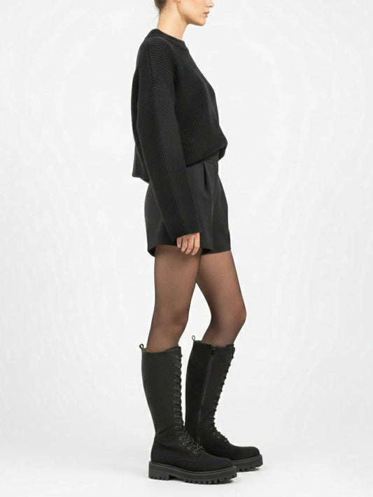 Lace-Up Vegan Suede High Boots | Vegan Boots