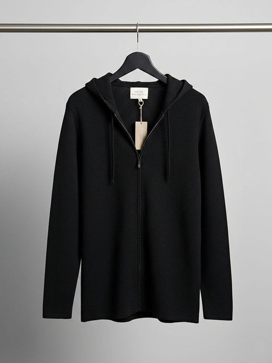 Sudadera con capucha de punto reciclado con cremallera