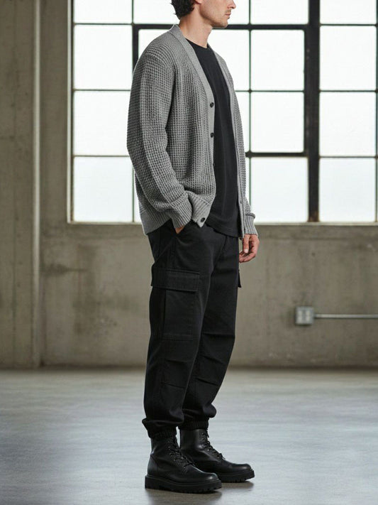 Recycled Waffle Cardigan