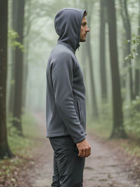 Recycled Zip Through Hooded Fleece