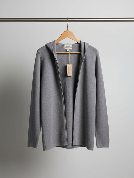 Sudadera con capucha de punto reciclado con cremallera