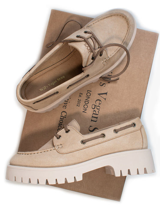 Track Sole Vegan Suede Loafers | Vegan Loafers