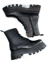Track Sole 8-Eye Lace Up Boots