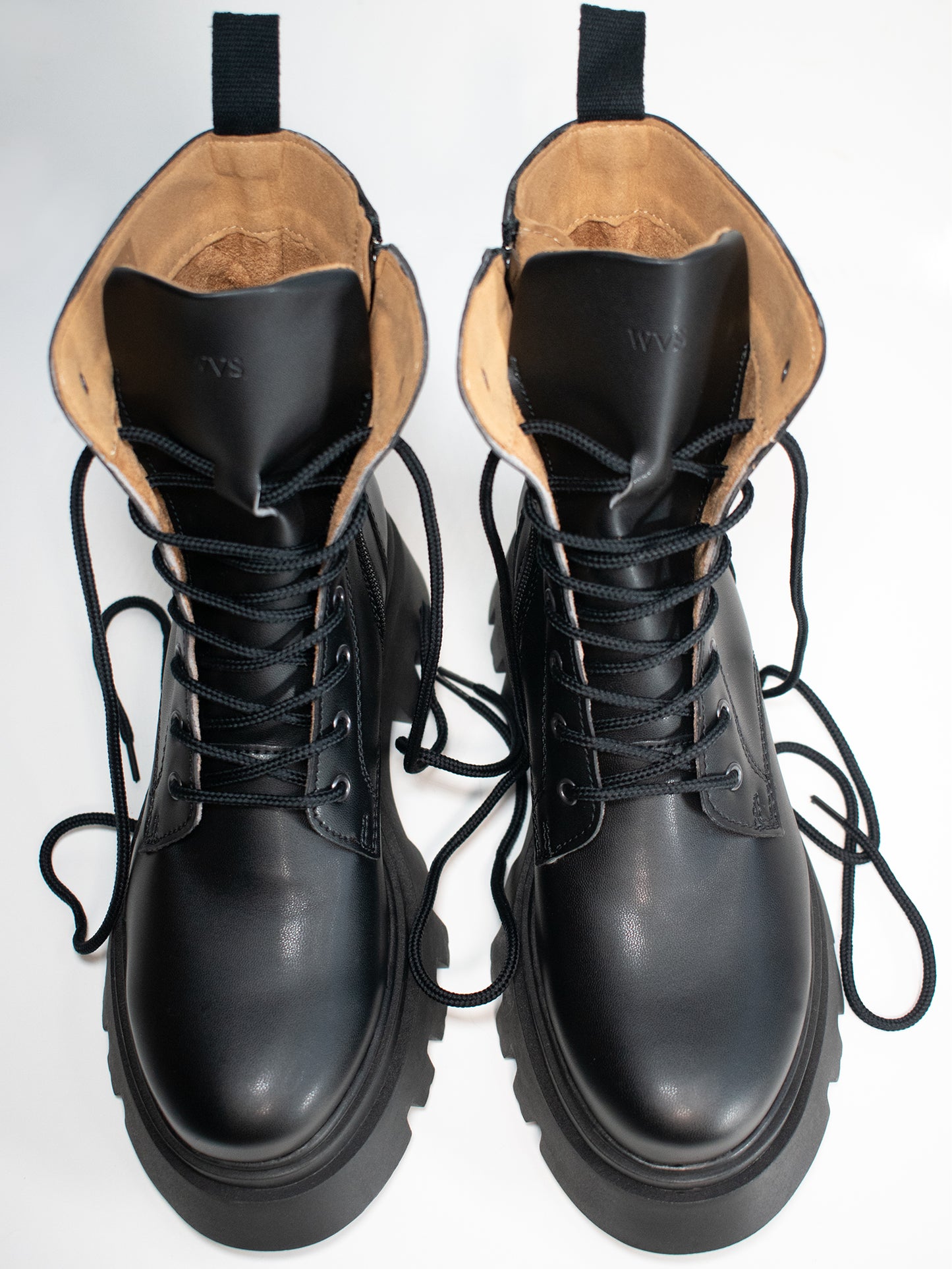 Track Sole 8-Eye Lace Up Boots