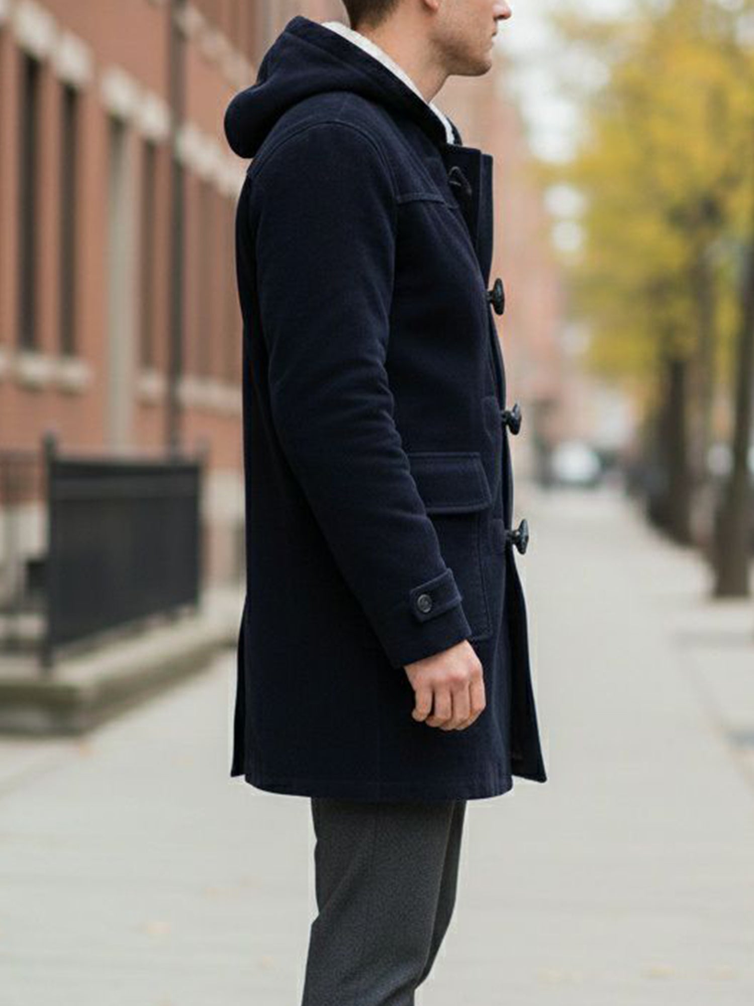 Vegan Wool Duffle Coat with Recycled Vegan Shearling | Will's