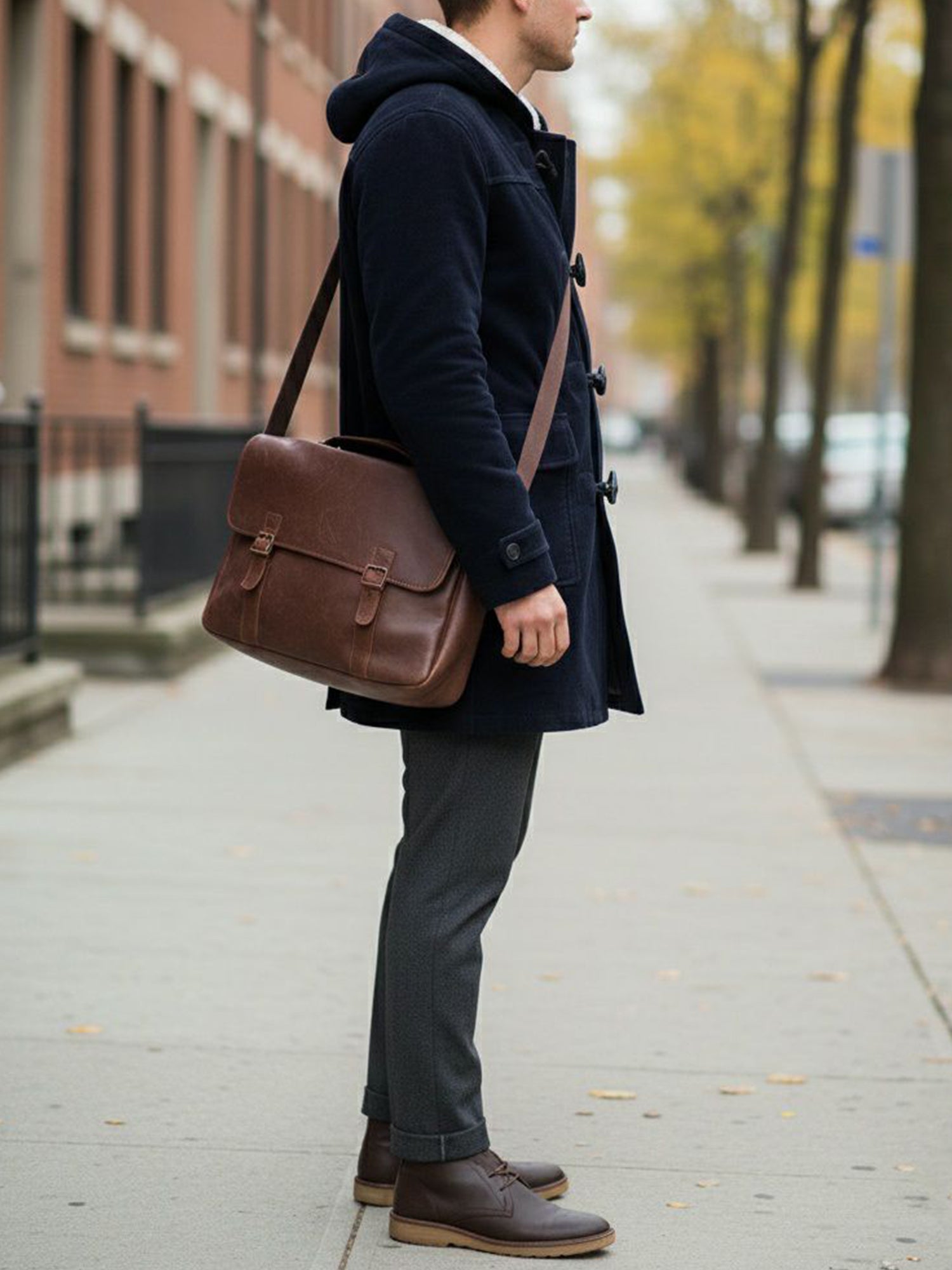 ジャケット・アウター forsomeone wool leather duffle coat Wool and leather duffle coat for someone