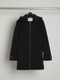 Vegan Wool Hooded Coat