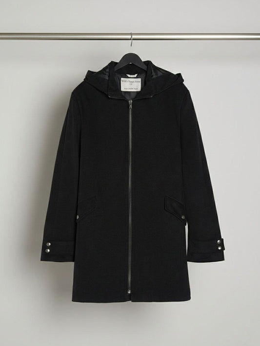 Vegan Wool Hooded Coat