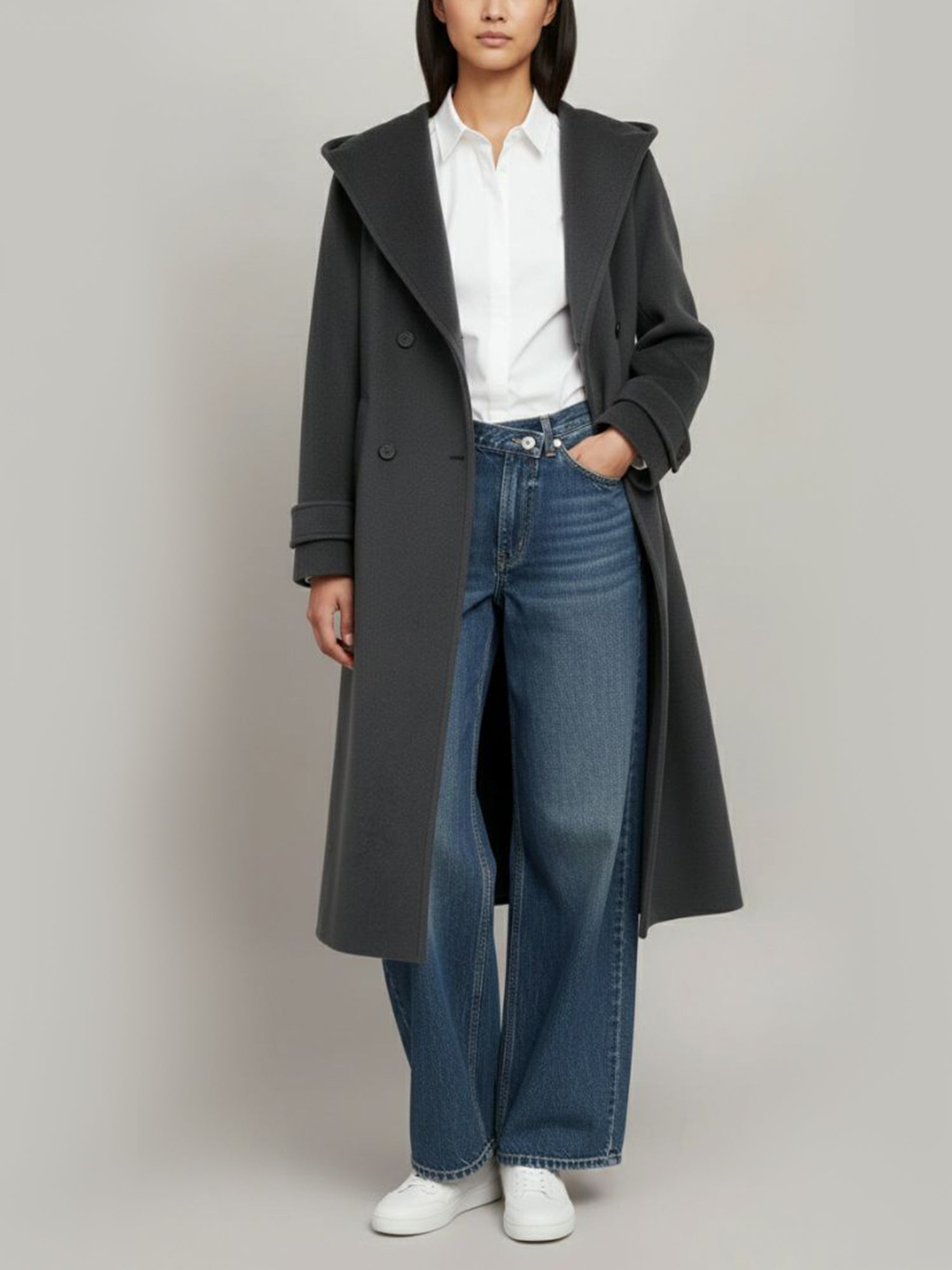 Abrigo oversize de lana vegana 