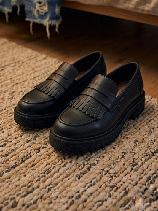 Track Sole Penny Loafers