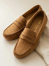 Vegan Suede Penny Loafers