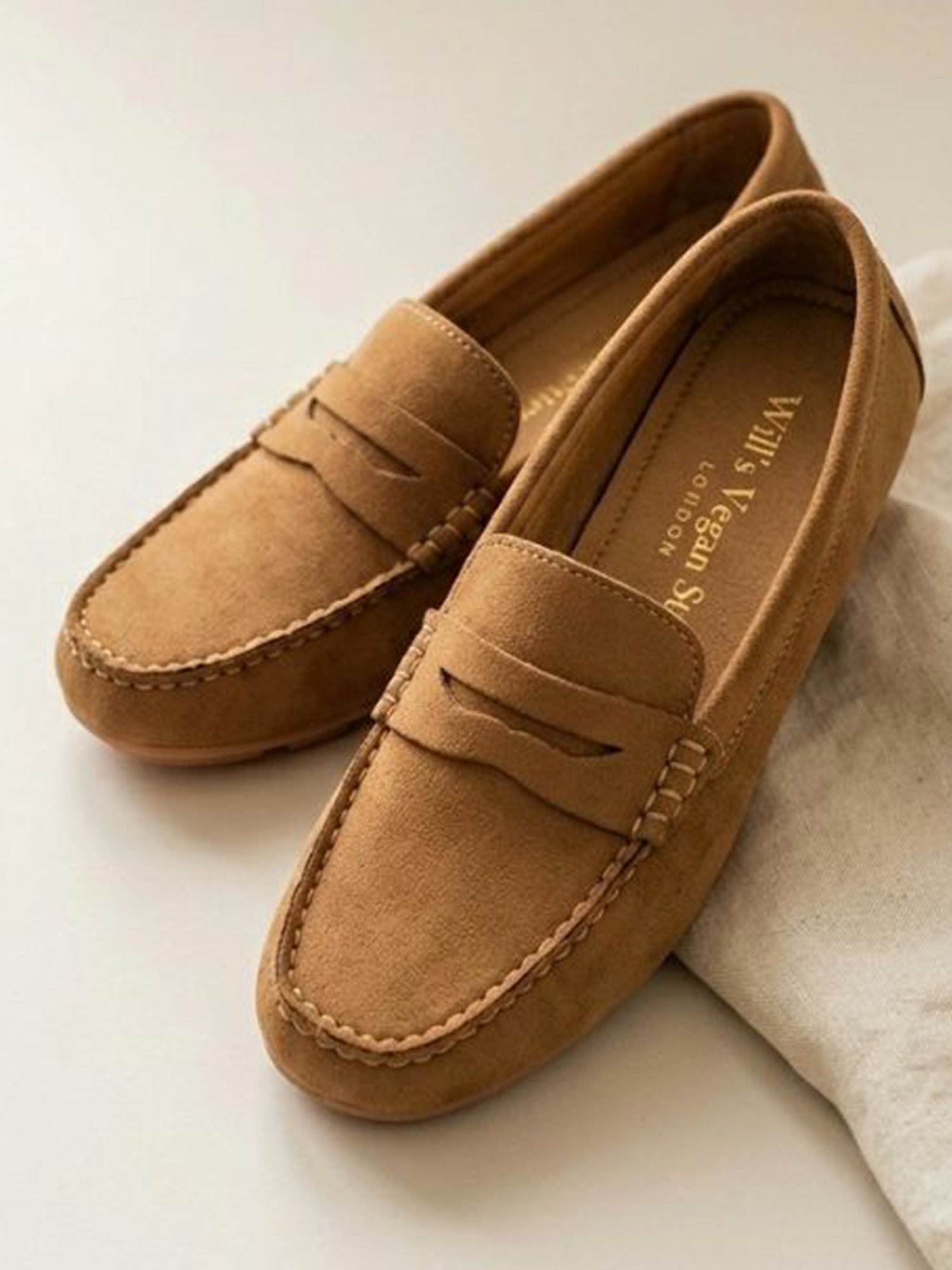 Vegan Suede Penny Loafers
