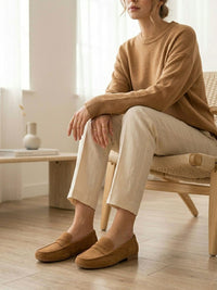 Vegan Suede Penny Loafers