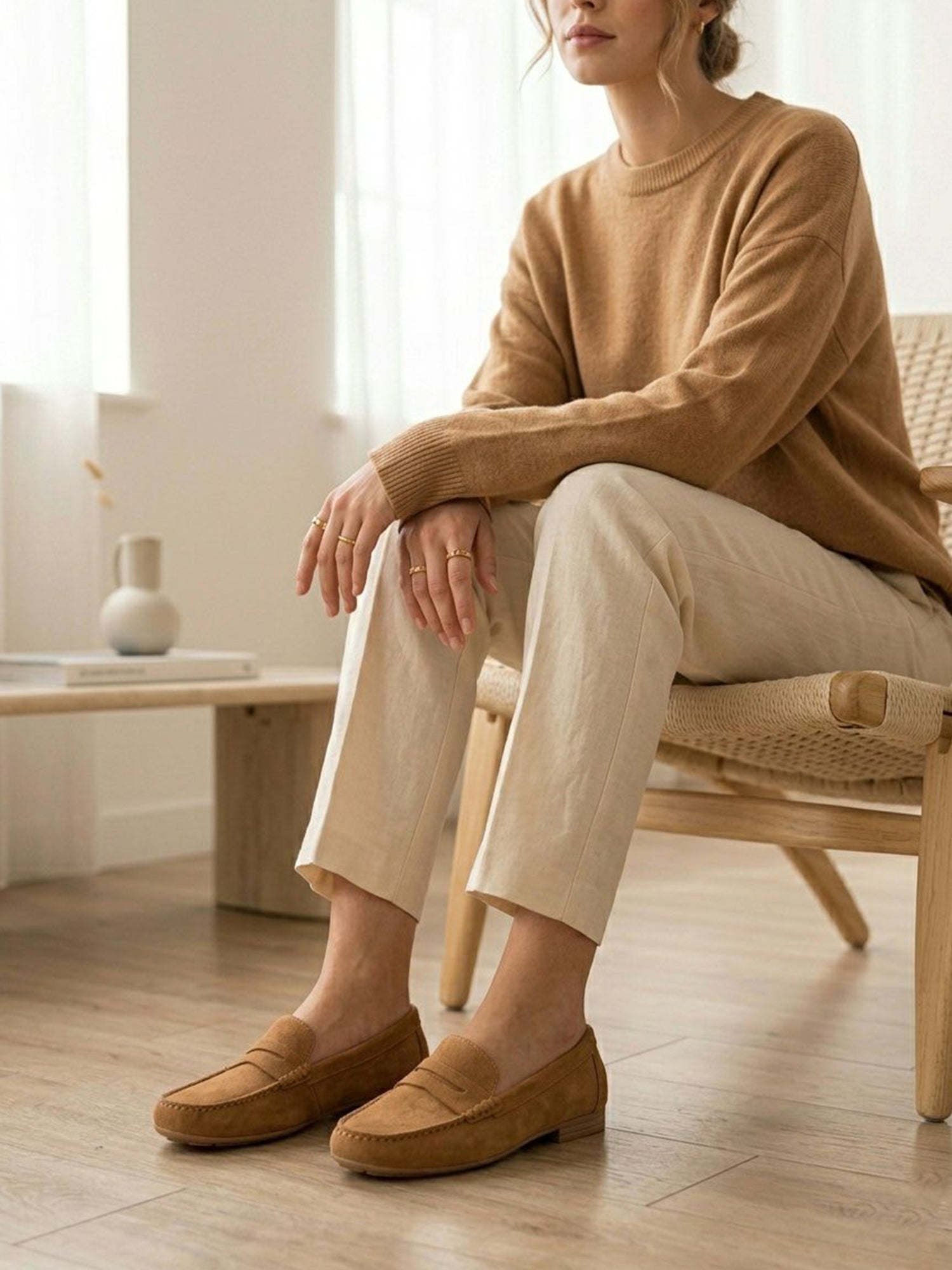 Vegan Suede Penny Loafers