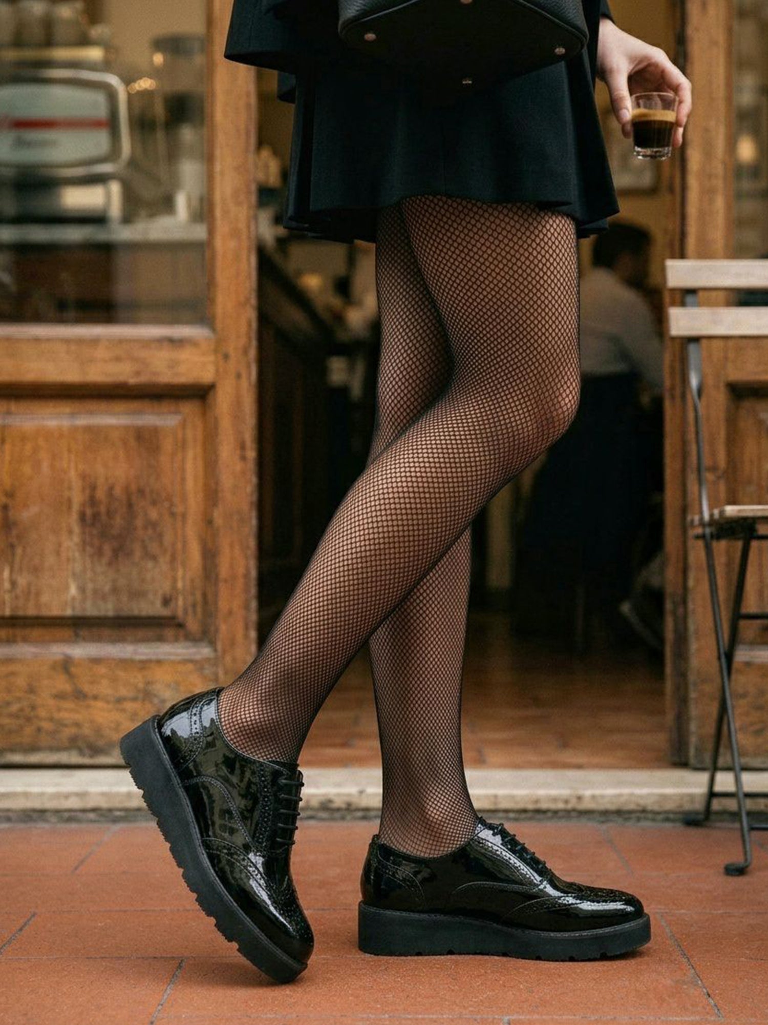 Zapatos brogue de plataforma plana 