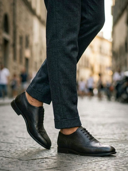 Zapatos brogue de suela delgada 