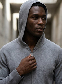 Recycled Zip Up Knit Hoodie