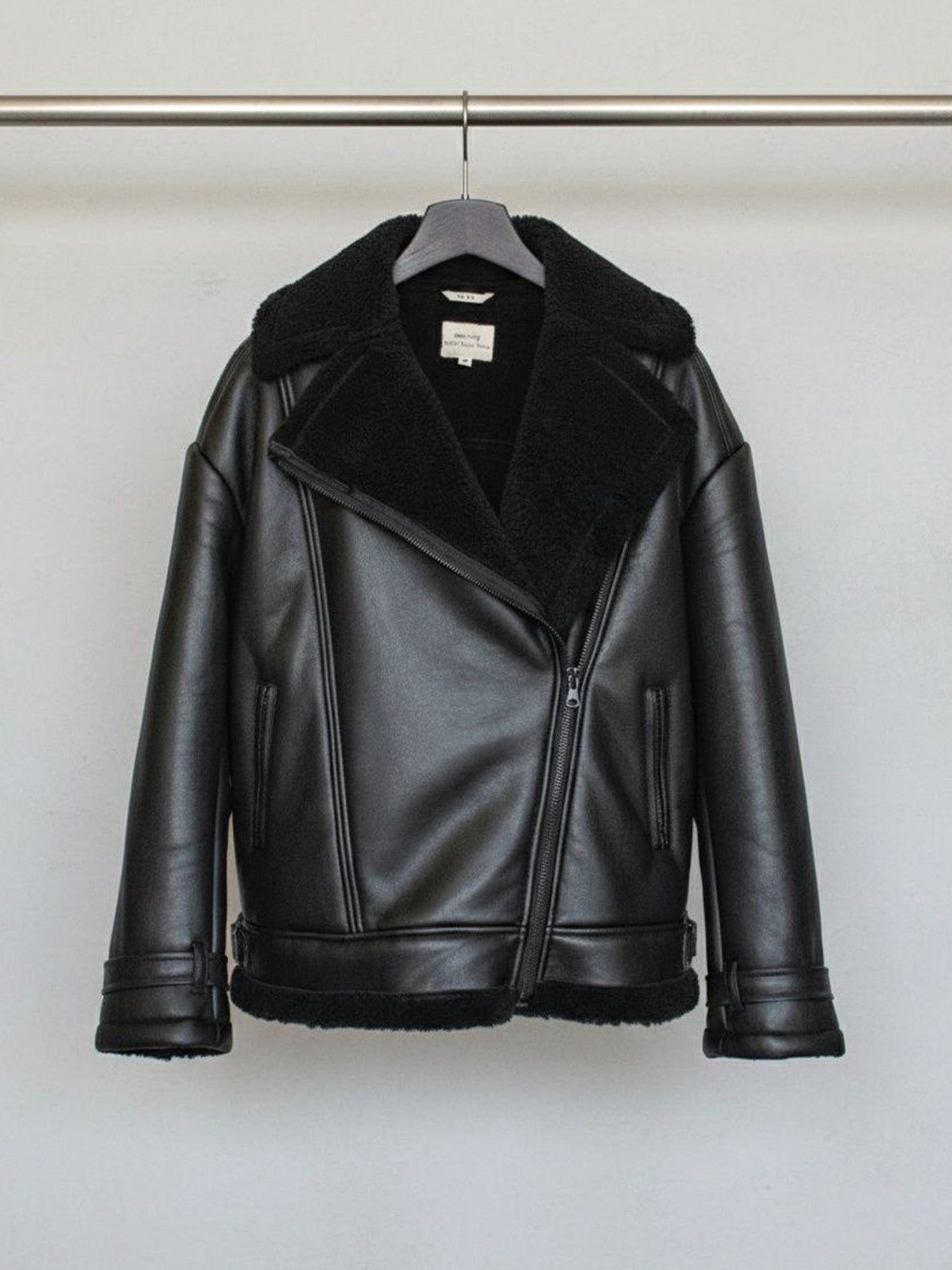 Oversized Recycled Vegan Shearling Aviator Jacket | Will's Vegan Shoes