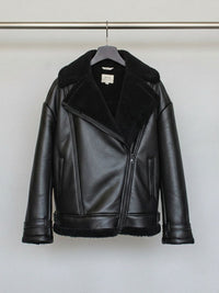Oversized Recycled Vegan Shearling Aviator Jacket