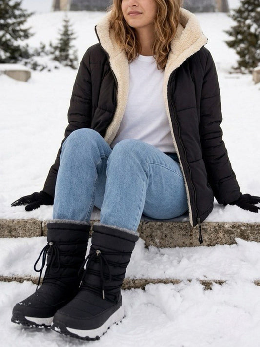 Puffer de piel de oveja vegana reciclada 