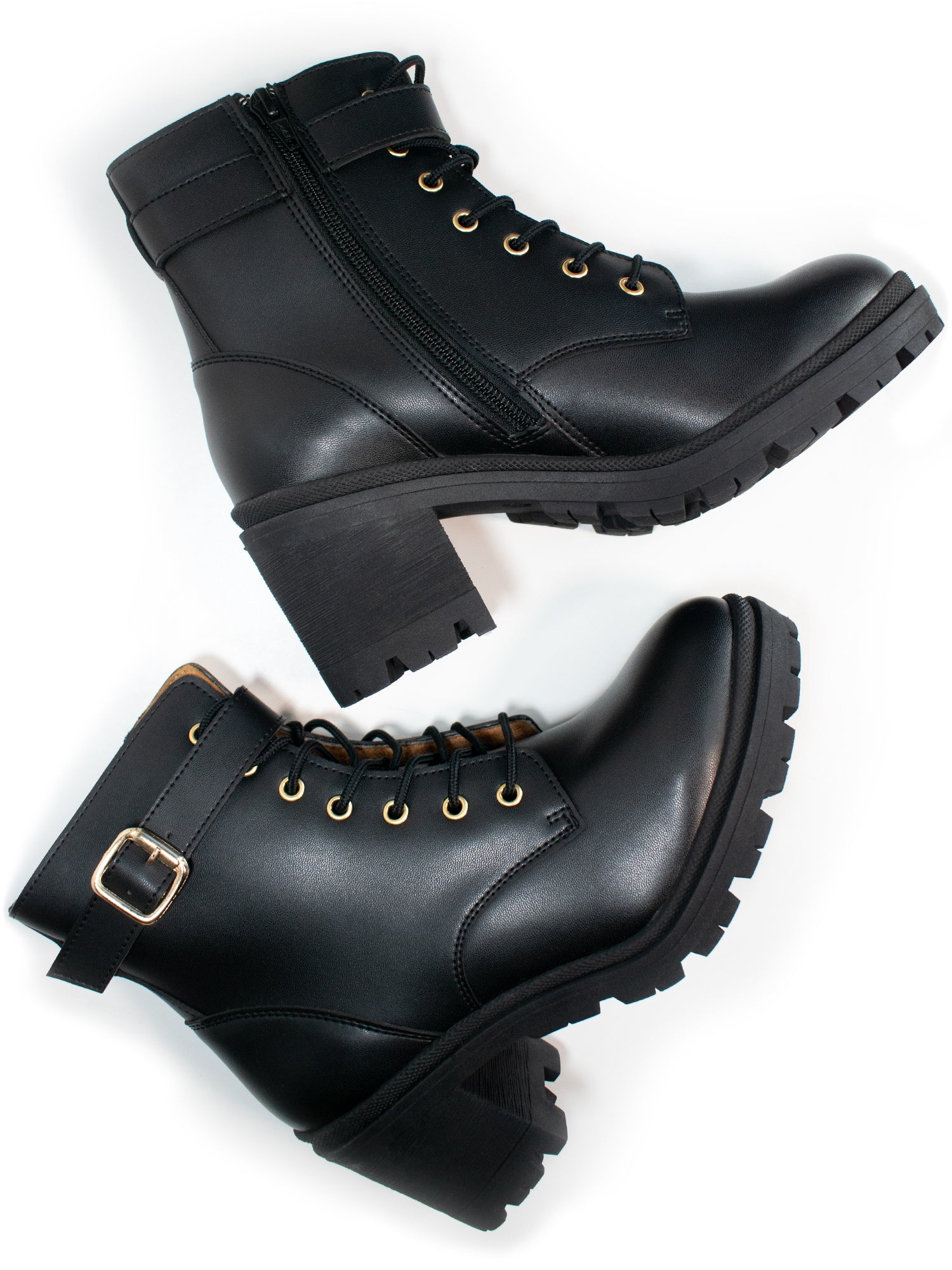 Vegan Women's Lace Up Track Sole Booties | Will's Vegan Store, Black / US 8.5 Vegan Women's Lace Up Track Sole Booties | Will's Vegan Store, Black / US 8.5