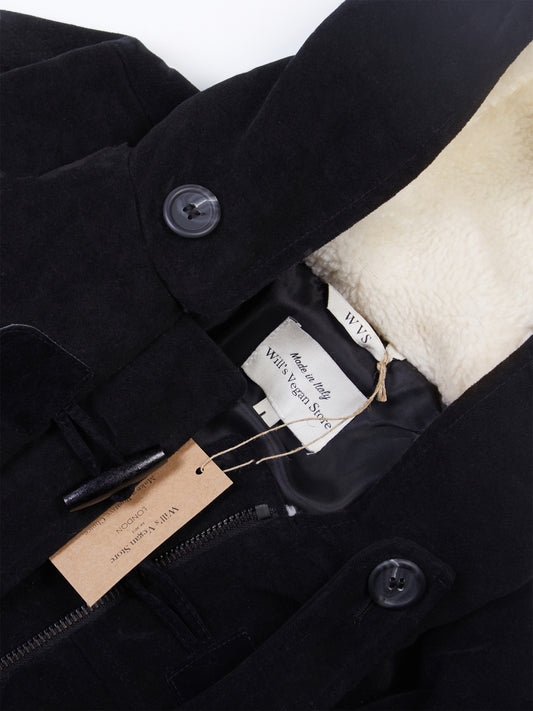 Vegan Wool Duffle Coat with Recycled Vegan Shearling | Vegan Coats & Jackets