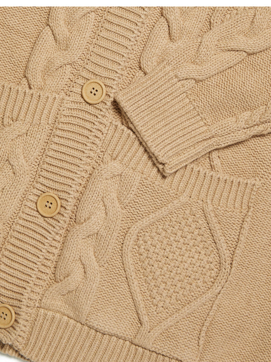 Hooded Button Up Knitted Cardigan | Vegan Knitwear