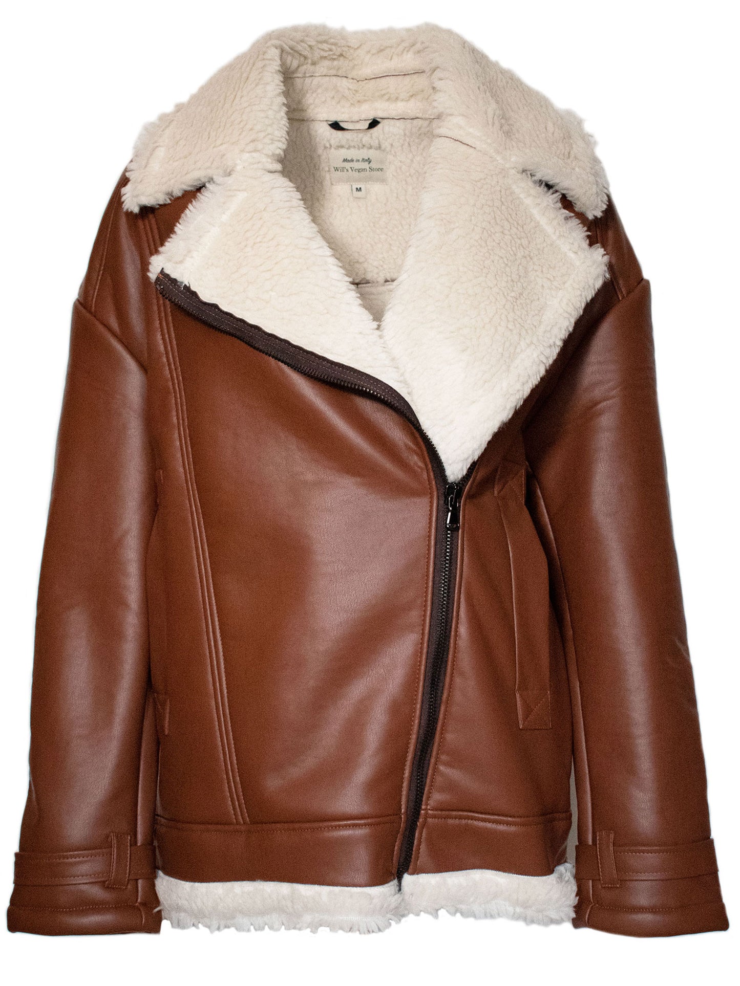 Oversized Recycled Vegan Shearling Aviator Jacket