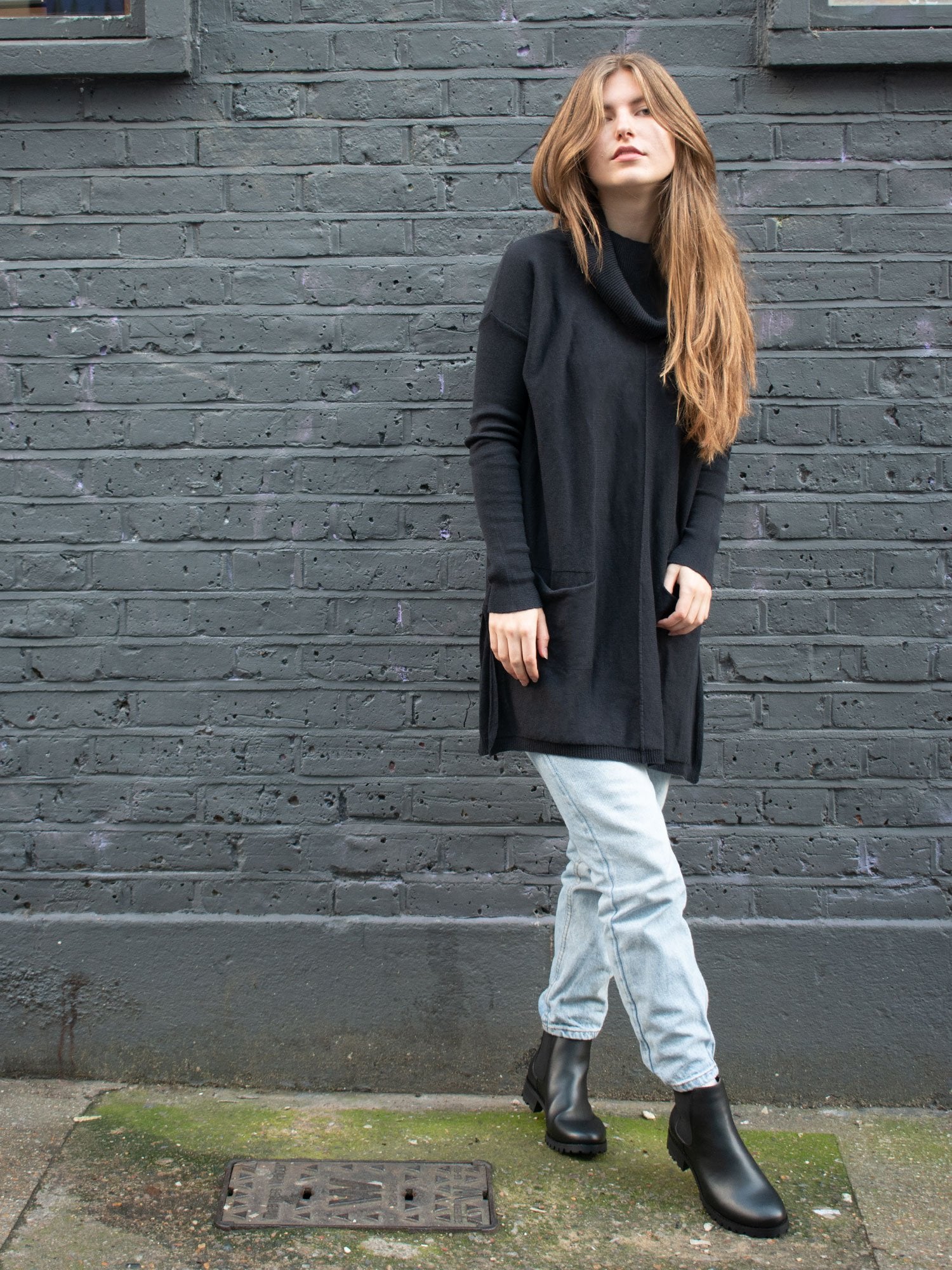 Vegan Women's Recycled Cowl Neck Tunic | Will's Vegan Store