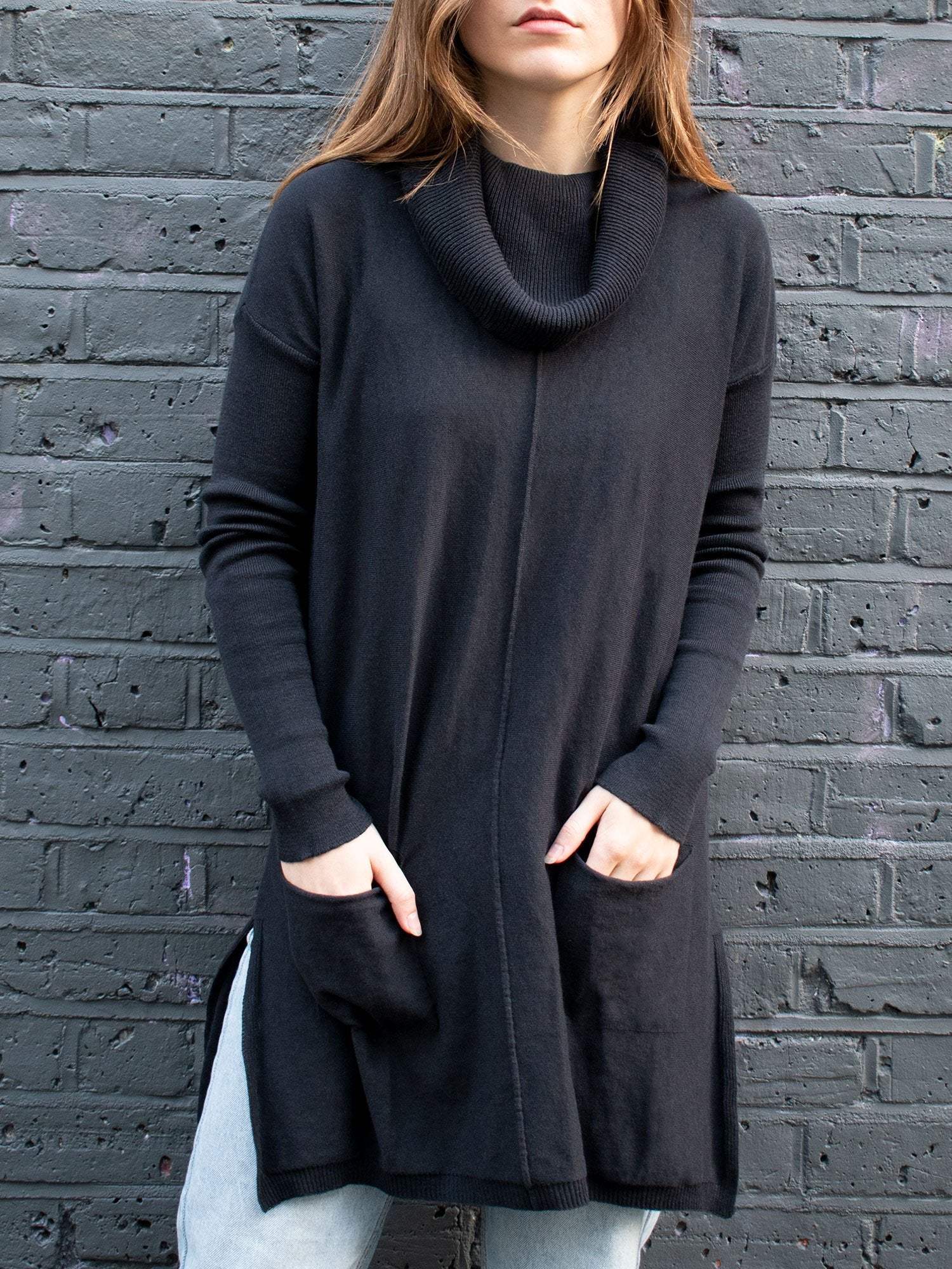 Vegan Women's Recycled Cowl Neck Tunic | Will's Vegan Store