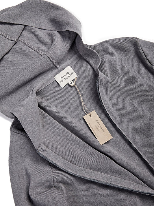 Sudadera con capucha de punto reciclado con cremallera | Vegan Knitwear