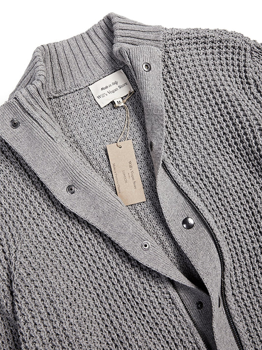 Recycled Waffle Cardigan | Vegan Knitwear