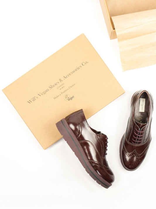 Zapatos brogue de plataforma plana  | Zapatos veganos para mujer