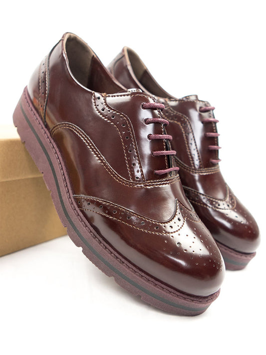 Zapatos brogue de plataforma plana  | Zapatos veganos para mujer