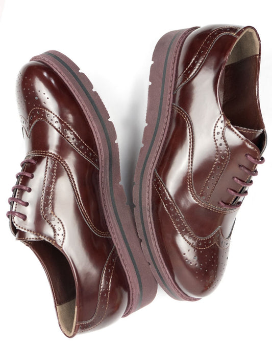 Zapatos brogue de plataforma plana  | Zapatos veganos para mujer